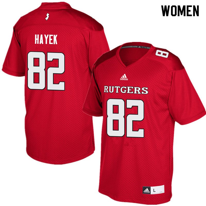 Women #82 Hunter Hayek Rutgers Scarlet Knights College Football Jerseys Sale-Red - Click Image to Close